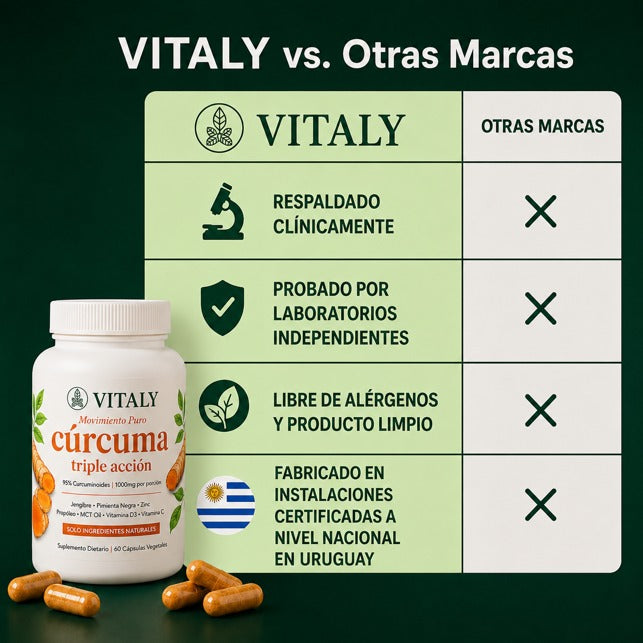 VITALY - Cápsulas Premium de Triple Acción Antiinflamatoria