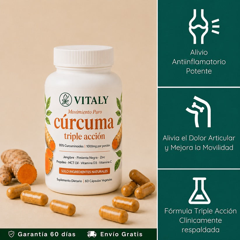 VITALY - Cápsulas Premium de Triple Acción Antiinflamatoria