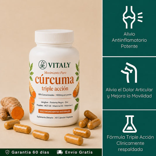 VITALY - Cápsulas Premium de Triple Acción Antiinflamatoria