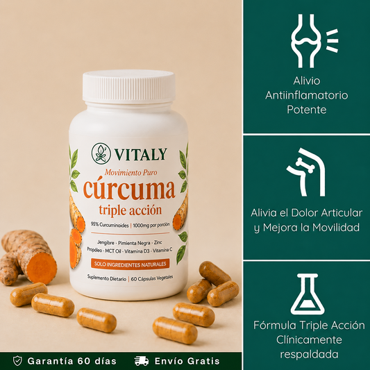 VITALY - Cápsulas Premium de Triple Acción Antiinflamatoria